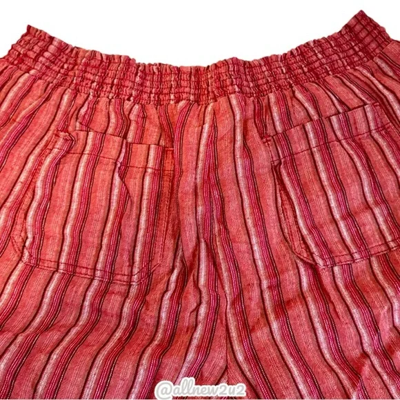 Briggs Women's Red Striped Shorts Linen Size XXL New with tags - Picture 3 of 13
